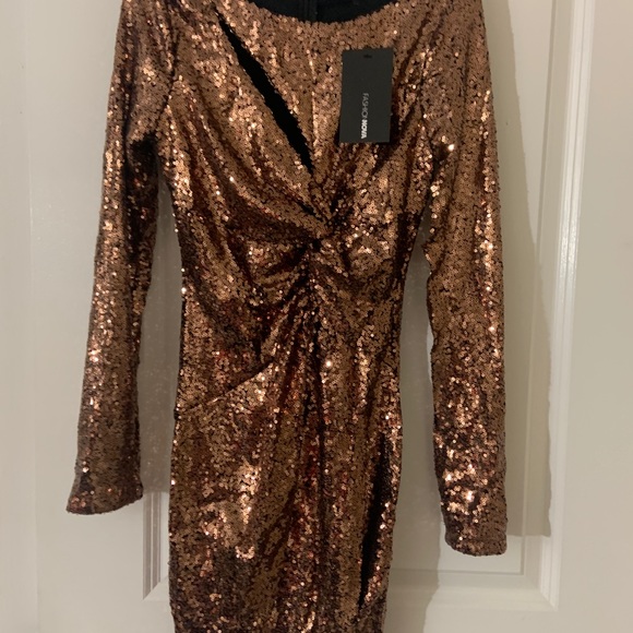 sequin bronze mini dress S - Picture 5 of 9